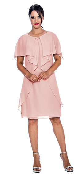 chiffon flutter drape front cocktail dress from emma street with jeweled brooch