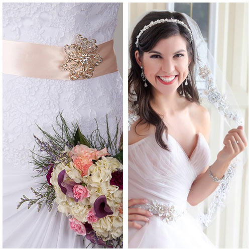 a woman posing with bridal accessories from j.l. johnson bridals